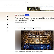 El mercado de fusiones y adquisiciones espaol crece un 3% enero pero cae el capital, segn TTR Data